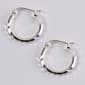Sterling Silver 2x15mm Diamond Cut Hoop Earrings - image 1