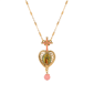 Symbols of Faith Gold-Tone Cross Pink Heart Guadalupe Necklace - image 1