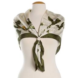 Womens Jessica McClintock Ivory Floral Square Scarf