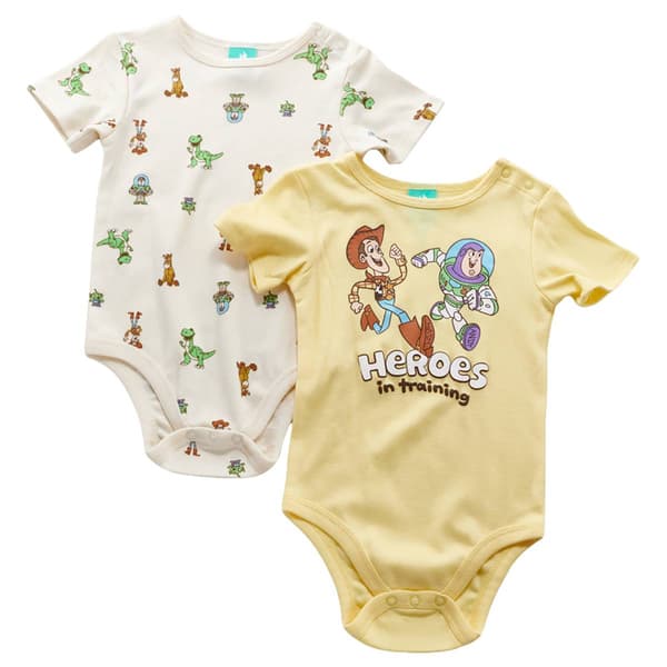 Baby Boy (NB-9M) Disney 2pk. Toy Story Heroes Bodysuits - image 