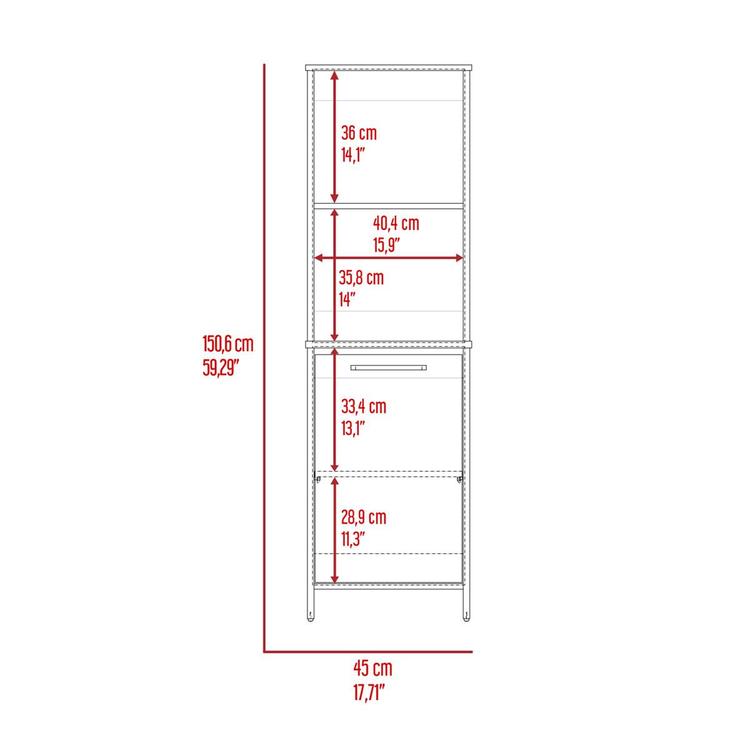 FM FURNITURE Danforth White Pantry Cabinet