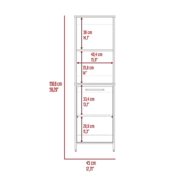 FM FURNITURE Danforth White Pantry Cabinet