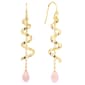 Athra 14kt. Gold over Brass & Pink Crystal Swirl Drop Earrings - image 1