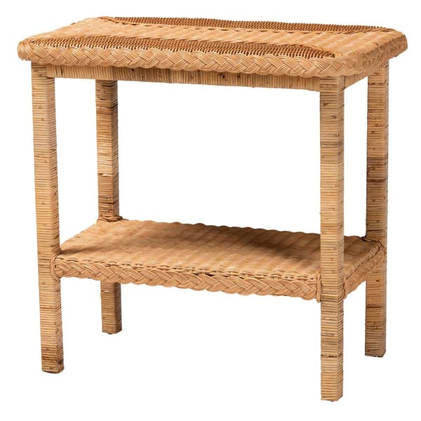 bali & pari Minahasa Bohemian Light Honey Braided Side Table - image 