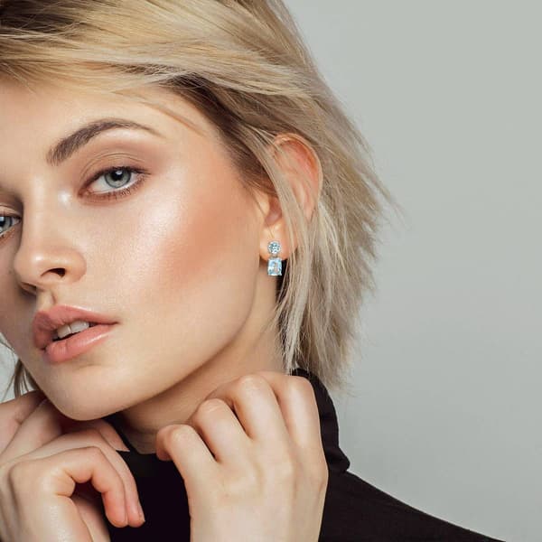 Sophia B 11 1/6ctw. Blue Topaz Dangle Earrings