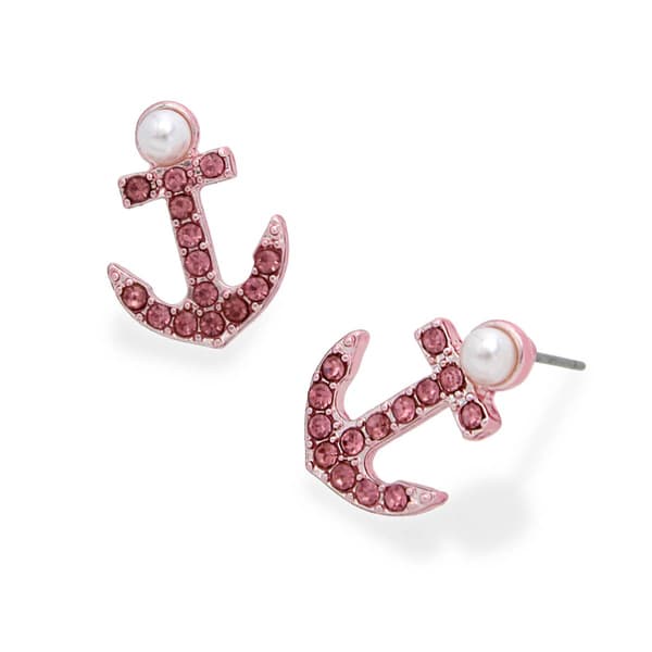 Betsey Johnson Anchor Stud Earrings