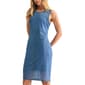 Womens CITY BLUES Solid Denim Mesh A-Line Dress - image 3