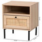 Baxton Studio Caterina Natural Brown Wood 1-Door Nightstand - image 9