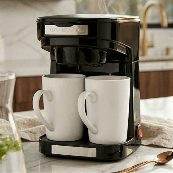 Ovente Double Drip Coffee Maker with Mugs