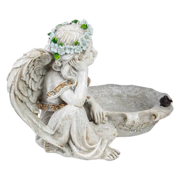 Northlight Seasonal 12.25in. Angel Bird Feeder Garden Statue