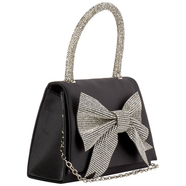 Sasha Satin Rhinestone Box Bag with Chain