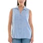 Womens Zac & Rachel Sleeveless 2 Pocket Heathered Linen Blouse - image 1