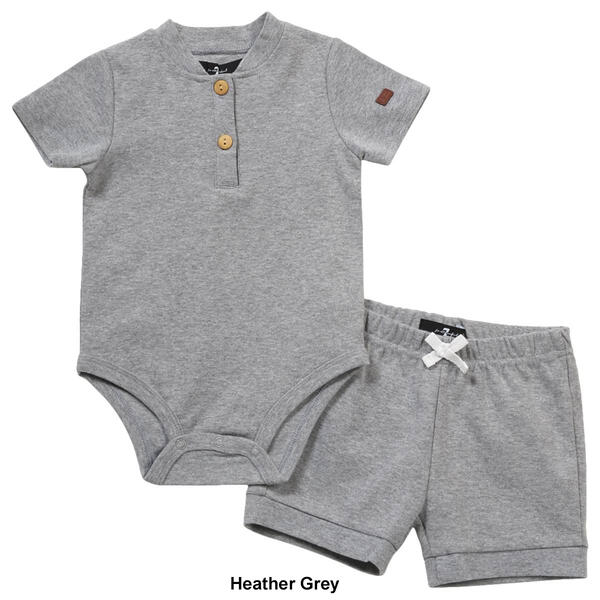 Baby Boy &#40;12-24M&#41; 7 for All Man Kind&#174; Bodysuit & Knit Shorts Set