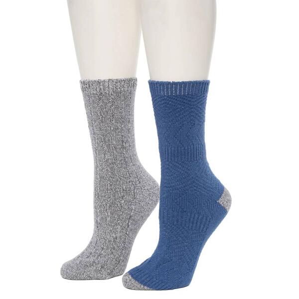 Womens Cuddl Duds(R) 2pk. Mixed Texture/Twist Ribbed Boot Socks - image 