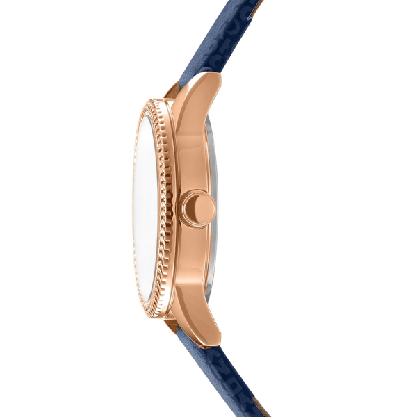 Womens DKNY Milanese Blue Strap Rose Gold-Tone Watch DK1L113P0035