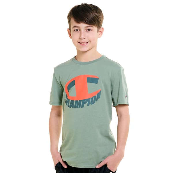Boys &#40;8-20&#41; Champion&#40;R&#41; Short Sleeve Large C Logo Tee - Lily Pad - image 