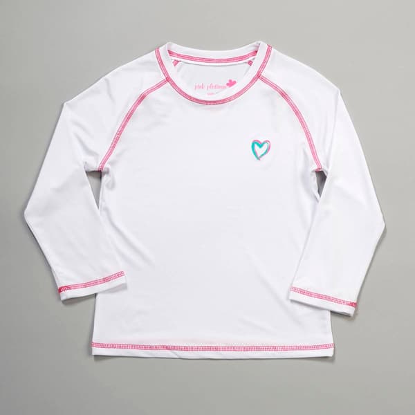 Girls (7-16) Pink Platinum Long Sleeve Rashguard