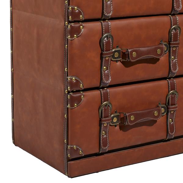 9th & Pike® Traditional Wood and Leather Traditional Chest