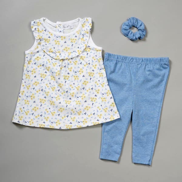 Baby Girl (12-24M) ReneRofe(R) 3pc Ditsy Flower Top & Legging Set - image 