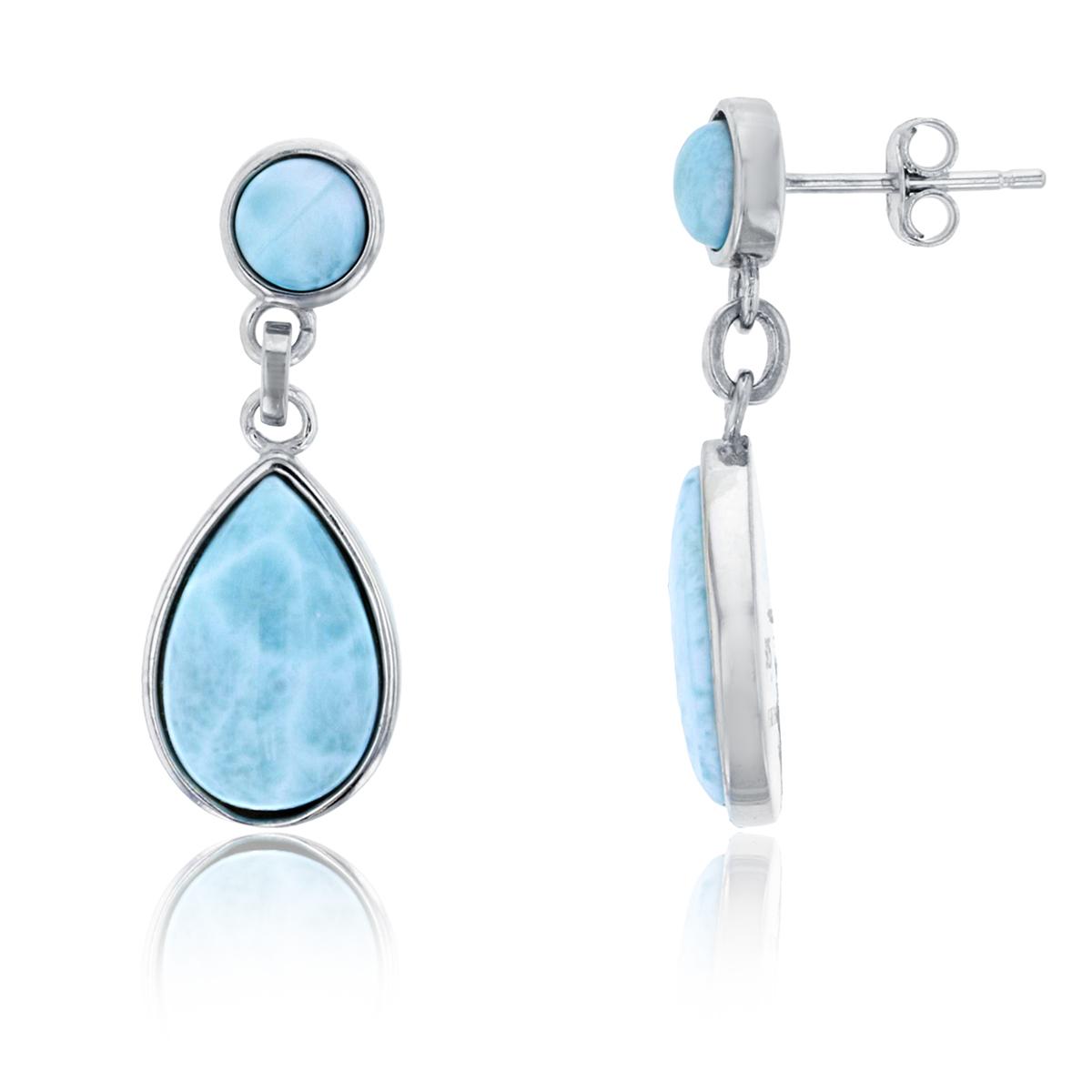Gemstone Classics™ Silver & Larimar Pear Earrings