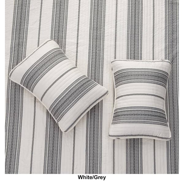 FreshFolds 3pc. Farmhouse Inspired Striped Reversible Quilt Set
