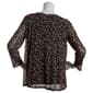 Petite Notations 3/4 Sleeve Cheetah Mesh 2Fer Blouse - image 2