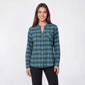 Womens Hasting & Smith Mandarin Collar Flannel - Smoke Blue - image 1