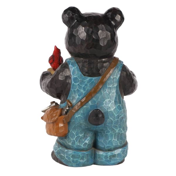 Hi-Line Gift Bear Holding Bird Bath Garden Statue