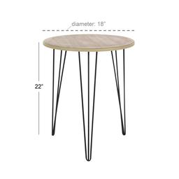 9th & Pike® Brown Wood and Metal Modern Accent Table