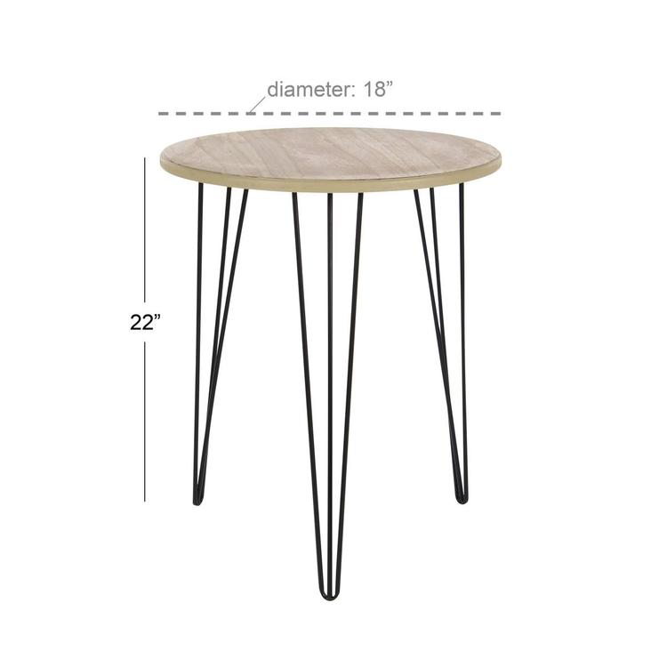 9th & Pike® Brown Wood and Metal Modern Accent Table