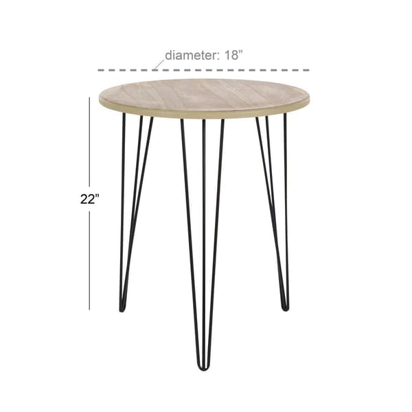 9th & Pike® Brown Wood and Metal Modern Accent Table