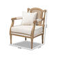 Baxton Studio Clemence Upholstered Whitewashed Wood Armchair - image 10
