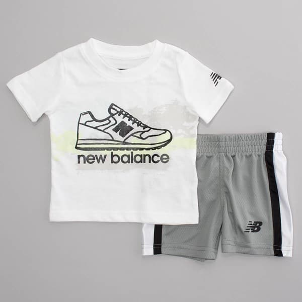 Baby Boy &#40;12-24M&#41; New Balance Sneaker Tee & Mesh Shorts Set - image 