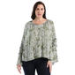 Plus Size Rafaella® Long Bell Sleeve Paisley Tie Neck Blouse - image 1