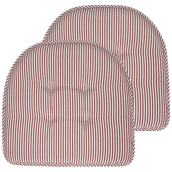 Sweet Home Collection Pinstripe Memory Foam Chair Cushions - image 