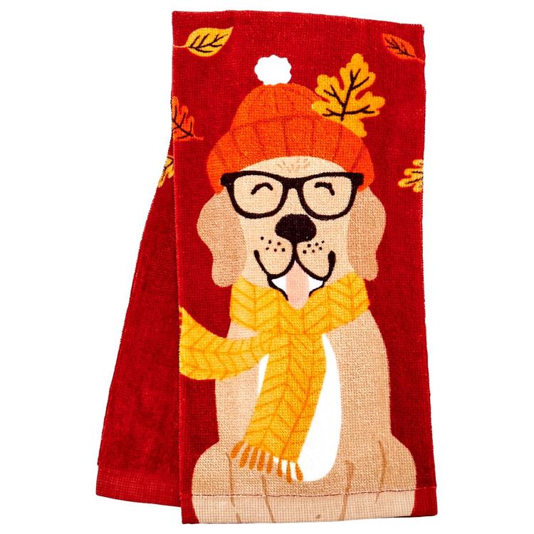 Forever Autum Dog Kitchen Towel