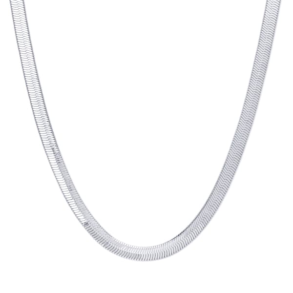 20in. Sterling Silver Herringbone Necklace - image 