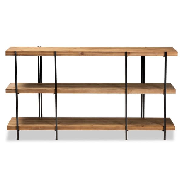 Baxton Studio Tarah Industrial Brown/Black Metal Console Table