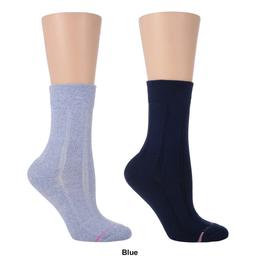 Womens Dr. Motion 2pk. Rib Comfort Top Socks