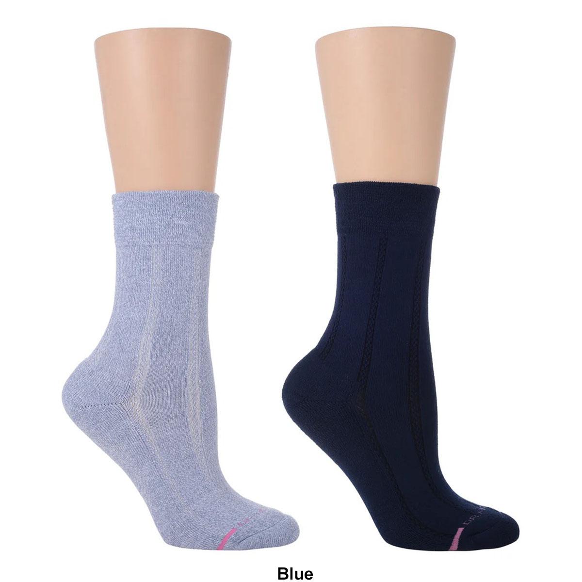 Womens Dr. Motion 2pk. Rib Comfort Top Socks