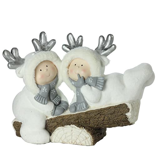 Northlight Winter Christmas Smiling Children on Seesaw Decor - image 