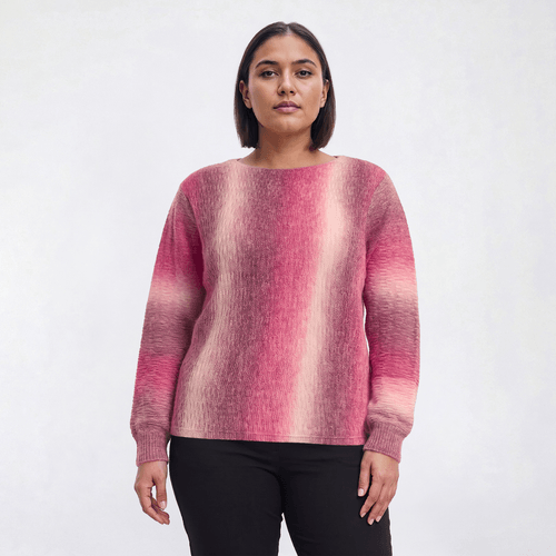 Plus Size Preswick & Moore(R) Long Sleeve Ombre Sweater - image 