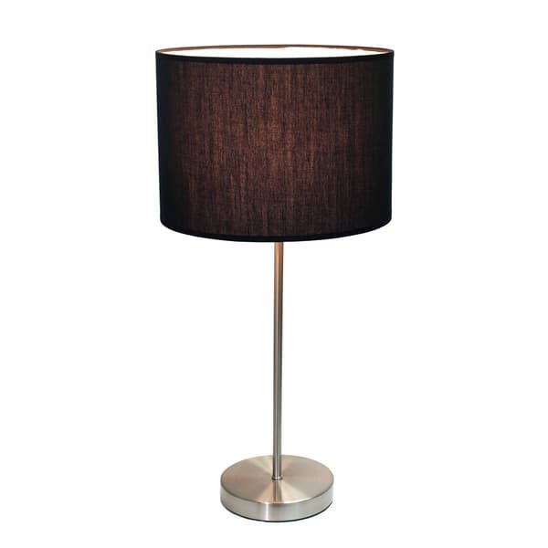 Simple Designs Brushed Nickel Stick Lamp w/Fabric Drum Shade