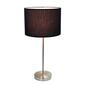 Simple Designs Brushed Nickel Stick Lamp w/Fabric Drum Shade - image 2