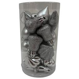 Silver-Tone Shatterproof Multi-Shaped Ornaments