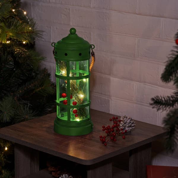 Alpine LED Metal and Glass Lantern