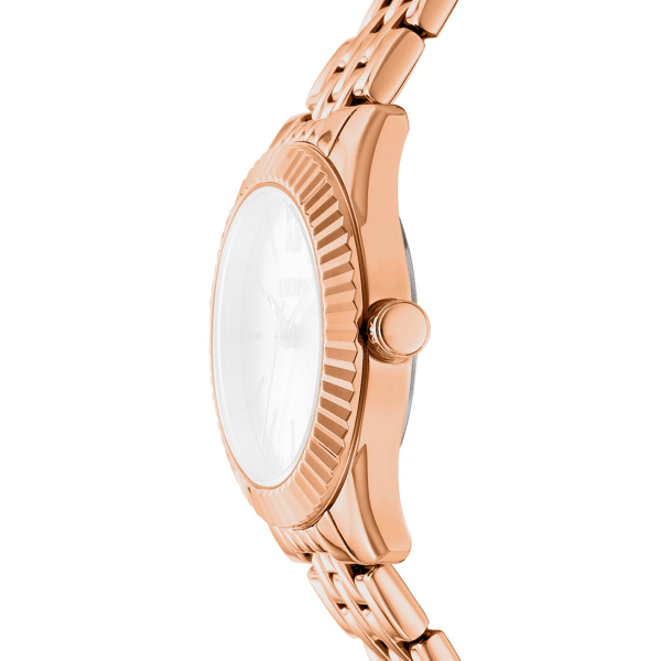 Womens DKNY Fluted Bezel Rose-Gold Tone Watch - DK1L017M1075