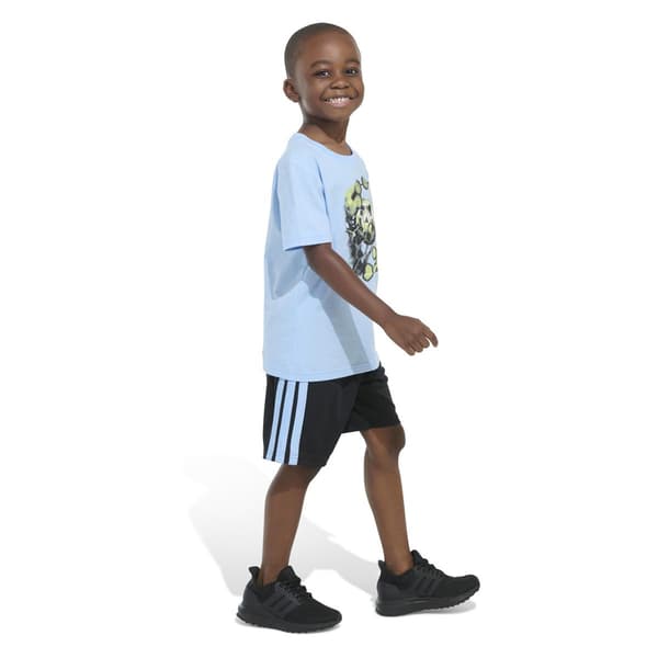 Boys &#40;4-7&#41; adidas&#174; Short Sleeve Tee & Shorts Set - Lt. Blue