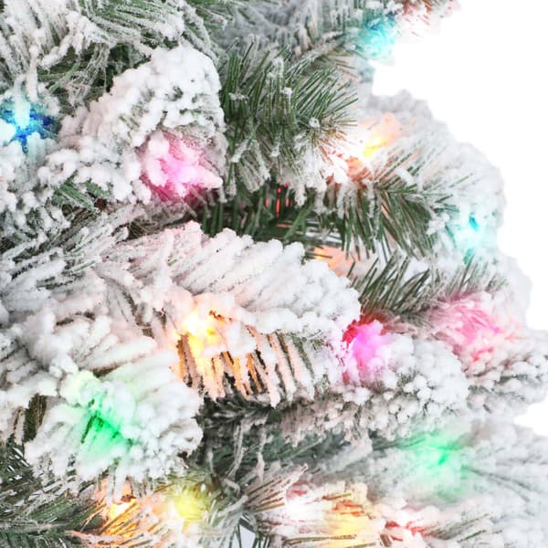 Puleo International 6.5ft. Pre-lit Flocked Virginia Pine Tree