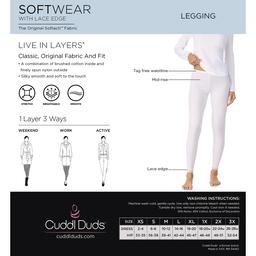Womens Cuddl Duds® Softwear Lace Edge Leggings